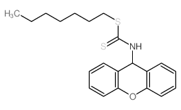 Xanthene-9-carbamicacid, dithio-, heptyl ester(8CI) structure