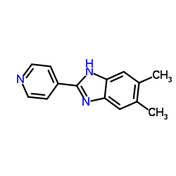 5,6-二甲基-2-(吡啶-4-基)-1H-苯并[d]咪唑结构式