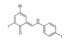 4-bromo-2-iodo-6-[(4-iodoanilino)methylidene]cyclohexa-2,4-dien-1-one Structure