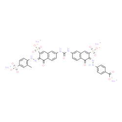 tetrasodium 4-[[1-hydroxy-6-[[[[5-hydroxy-6-[(2-methyl-4-sulphonatophenyl)azo]-7-sulphonato-2-naphthyl]amino]carbonyl]amino]-3-sulphonato-2-naphthyl]azo]benzoate Structure