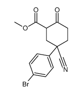 4-(p-Bromphenyl)-2-carbomethoxy-4-cyano-cyclohexanon结构式