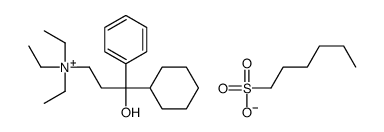 (3-cyclohexyl-3-hydroxy-3-phenylpropyl)-triethylazanium,hexane-1-sulfonate Structure