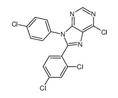 6-chloro-9-(4-chlorophenyl)-8-(2,4-dichlorophenyl)-9H-purine结构式