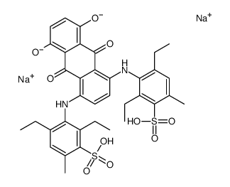 disodium 4,4'-[(9,10-dihydro-5,8-dihydroxy-9,10-dioxo-1,4-anthrylene)diimino]bis[3,5-diethyltoluene-2-sulphonate]结构式