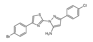 2-[4-(4-bromophenyl)-1,3-thiazol-2-yl]-5-(4-chlorophenyl)pyrazol-3-amine结构式