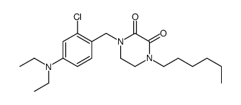 1-(2-Chloro-4-(diethylamino)benzyl)-4-hexyl-2,3-piperazinedione structure