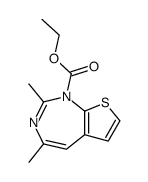 ethyl 2,4-dimethyl-1H-thieno[2,3-d][1,3]diazepine-1-carboxylate结构式
