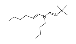 (1E)-N'-tert-butyl-N-butyl-N-(hex-1-en-1-yl)formimidamide结构式