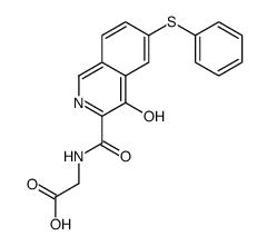 2-[(4-hydroxy-6-phenylsulfanylisoquinoline-3-carbonyl)amino]acetic acid结构式