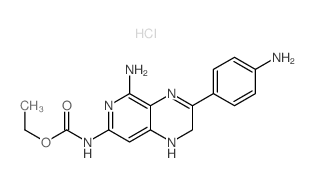 ethyl N-[5-amino-8-(4-aminophenyl)-4,7,10-triazabicyclo[4.4.0]deca-1,3,5,7-tetraen-3-yl]carbamate结构式