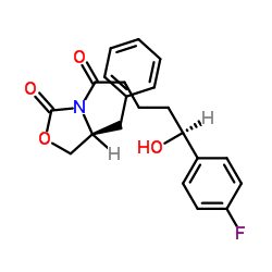 2-Oxazolidinone,3-[(5S)-5-(4-fluorophenyl)-5-hydroxy-1-oxopentyl]-4-(phenylmethyl)-,(4S)- Structure