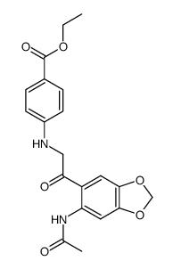 ethyl 4-((2'-acetylamino-4',5'-methylenedioxyphenacyl)amino)benzoate结构式