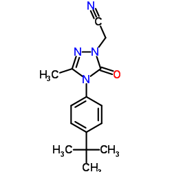 {3-Methyl-4-[4-(2-methyl-2-propanyl)phenyl]-5-oxo-4,5-dihydro-1H-1,2,4-triazol-1-yl}acetonitrile结构式