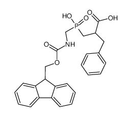 2-benzyl-3-{[(9H-fluoren-9-ylmethoxycarbonylamino)-methyl]-hydroxy-phosphinoyl}-propionic acid Structure