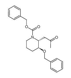 (2R,3S)-3-benzyloxy-2-(2-oxopropyl)piperidine-1-carboxylic acid benzyl ester结构式