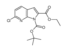 2-Ethyl 1-(2-methyl-2-propanyl) 6-chloro-1H-pyrrolo[2,3-b]pyridin e-1,2-dicarboxylate Structure