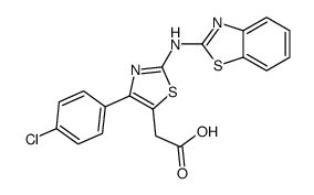 2-[2-(1,3-benzothiazol-2-ylamino)-4-(4-chlorophenyl)-1,3-thiazol-5-yl]acetic acid Structure