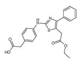 2-(4-((5-(2-ethoxy-2-oxoethyl)-4-phenylthiazol-2-yl)amino)phenyl)acetic acid结构式