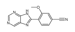 3-methoxy-4-(7H-purin-8-yl)benzonitrile Structure