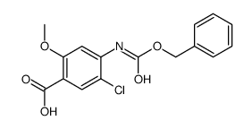 5-chloro-2-methoxy-4-(phenylmethoxycarbonylamino)benzoic acid结构式