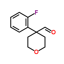 4-(2-Fluorophenyl)tetrahydro-2H-pyran-4-carbaldehyde结构式