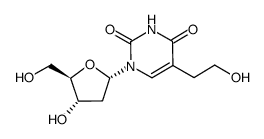 1-(2-deoxy-α-D-erythro-pentofuranosyl)-5-(2-hydroxyethyl)-1H,3H-pyrimidine-2,4-dione结构式