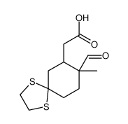 2-(8-formyl-8-methyl-1,4-dithiaspiro[4.5]decan-7-yl)acetic acid结构式