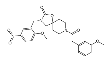 [145] 3-(2-methoxy-5-nitrobenzyl)-8-[2-(3-methoxyphenyl)acetyl]-1-oxa-3,8-diazaspiro[4.5]decan-2-one结构式