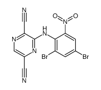 3-(2,4-dibromo-6-nitroanilino)pyrazine-2,5-dicarbonitrile结构式