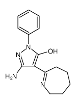 1H-Pyrazol-5-ol, 3-amino-1-phenyl-4-(3,4,5,6-tetrahydro-2H-azepin-7-yl) Structure