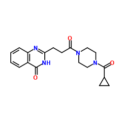 2-{3-[4-(Cyclopropylcarbonyl)-1-piperazinyl]-3-oxopropyl}-4(1H)-quinazolinone结构式