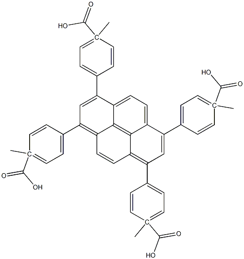 4,4',4'',4'''-(1,3,6,8-pyrenetetrayl)tetrakis-, 1,1',1'',1'''-tetramethyl ester Structure