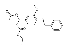 3-Acetoxy-3-(O-benzyl-guajacyl)-propionsaeure-aethylester结构式
