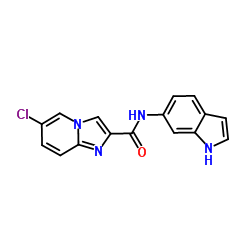 6-Chloro-N-(1H-indol-6-yl)imidazo[1,2-a]pyridine-2-carboxamide结构式