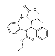 5-O-ethyl 2-O-methyl 3-ethyl-4-phenyl-1,2,3,4-tetrahydro-1,5-benzodiazepine-2,5-dicarboxylate结构式