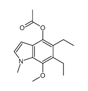 (5,6-diethyl-7-methoxy-1-methylindol-4-yl) acetate结构式