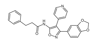 3-(3,4-Methylenedioxyphenyl)-5-(3-phenylpropionylamino)-4-(4-pyridyl)isoxazole结构式