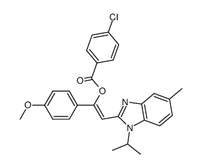 2-(1-isopropyl-5-methyl-1H-benzo[d]imidazol-2-yl)-1-(4-methoxyphenyl)vinyl 4-chlorobenzoate结构式