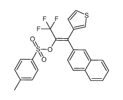 (E)-3,3,3-trifluoro-1-(2-naphthyl)-1-(3-thienyl)-2-tosyloxypropene Structure