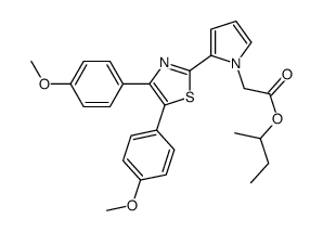 butan-2-yl 2-[2-[4,5-bis(4-methoxyphenyl)-1,3-thiazol-2-yl]pyrrol-1-yl]acetate结构式