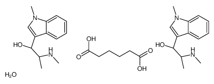 hexanedioic acid,(2R)-2-(methylamino)-1-(1-methylindol-3-yl)propan-1-ol,hydrate结构式