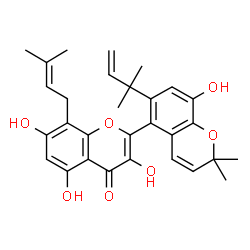 2-[6-(1,1-Dimethyl-2-propenyl)-8-hydroxy-2,2-dimethyl-2H-1-benzopyran-5-yl]-3,5,7-trihydroxy-8-(3-methyl-2-butenyl)-4H-1-benzopyran-4-one picture