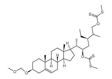 O,O'-((3R,5R,6S)-3-ethyl-6-((3S,8S,9S,10R,13S,14S,17R)-3-(methoxymethoxy)-10,13-dimethyl-2,3,4,7,8,9,10,11,12,13,14,15,16,17-tetradecahydro-1H-cyclopenta[a]phenanthren-17-yl)-2-methylheptane-1,5-diyl)S,S'-dimethyl bis(carbonodithioate)结构式