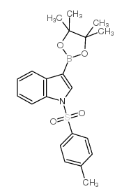 1-(Toluene-4-sulfonyl)-1H-indole-3-boronic acid pinacol ester structure