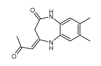 acetylmethylene-4 dimethyl-7,8 benzodiazepine-1,5 one-2 Structure