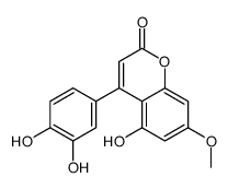 4-(3,4-dihydroxyphenyl)-5-hydroxy-7-methoxychromen-2-one结构式