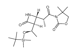 (3S,4R)-3-[(R)-1-(t-Butyldimethylsilyloxy)ethyl]-4-[(R)-1-(4,4-dimethyl-2-oxazolidone-3-carbonyl)ethyl]-2-azetidinone结构式