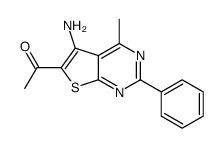 1-(5-amino-4-methyl-2-phenylthieno[2,3-d]pyrimidin-6-yl)ethanone结构式