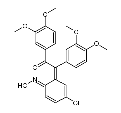 2-(2-chloro-5-(hydroxyimino)-1,3-cyclohexadien-6-ylidene)-1,2-bis(3,4-dimethoxyphenyl)ethan-1-one结构式