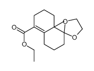 (R)-Spiro[1,3-dioxolane-2,1'(2'H)-naphthalene]-5'-carboxylic acid, 3',4',6',7',8',8'a-hexahydro-8'a-methyl-, ethyl ester (9CI)结构式